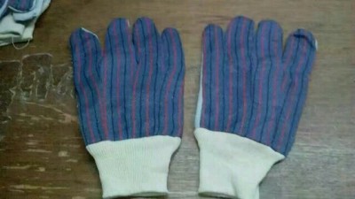 Gloves protective gloves red blue leather cuff garden gloves Gloves protective gloves red blue leather cuff garden gloves