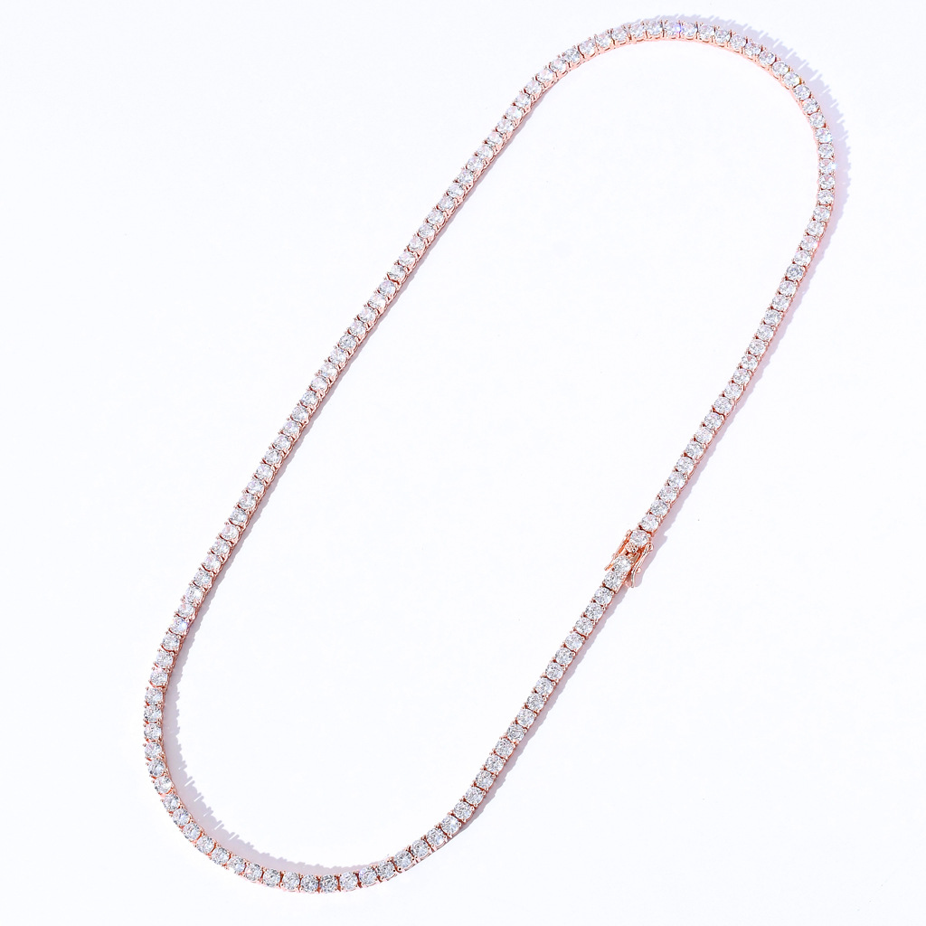 Tennis Chain Hip Hop Ear Accessories Single Row Chain 3mm 4mm 5mm Men's Necklace Tennis Chain Diamond Chain Tennis Chain Hip Hop Ear Accessories Single Row Chain 3mm 4mm 5mm Men's Necklace Tennis Chain Diamond Chain