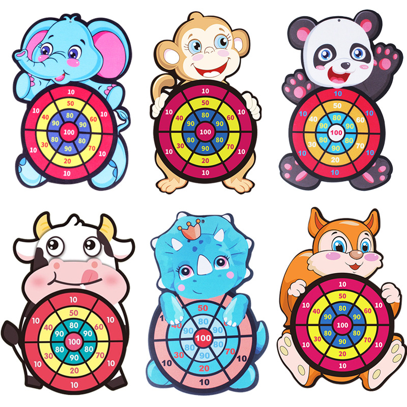 4666 Children&#039;s Target Throwing Dart Plate Sticky Ball Self-Adhesive Plate Set Indoor Outdoor Educational Toys Darts