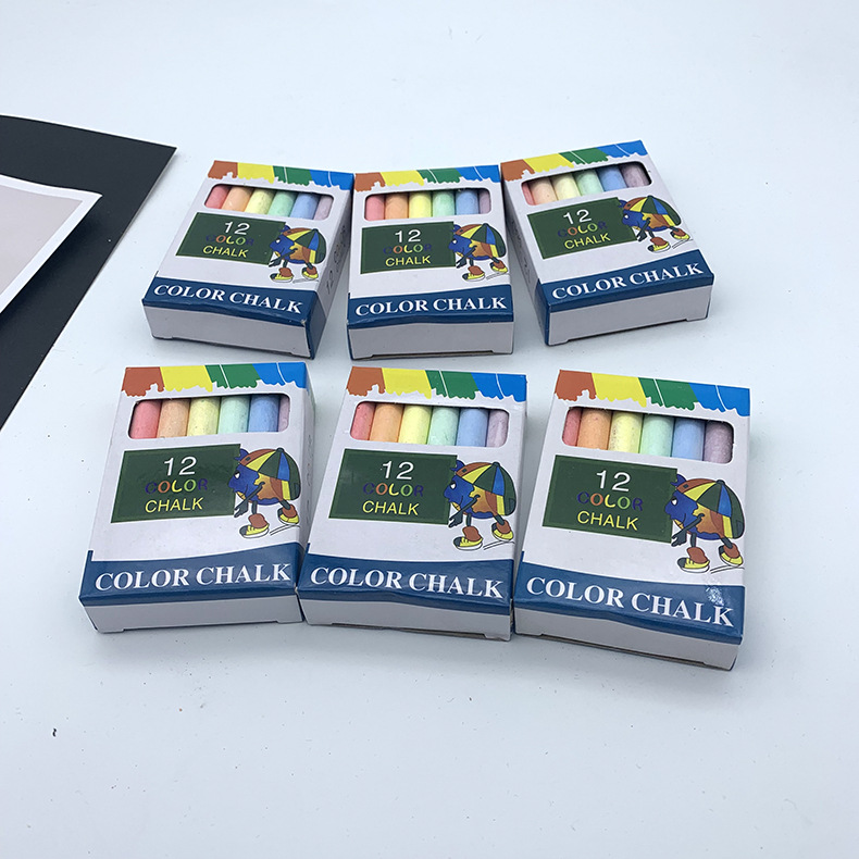 Dust-Free Conte Crayon in Stock Wholesale 12 PCs/Boxed Children&#039;s Drawing Board Chalk Teaching Accessories Teacher Chalk