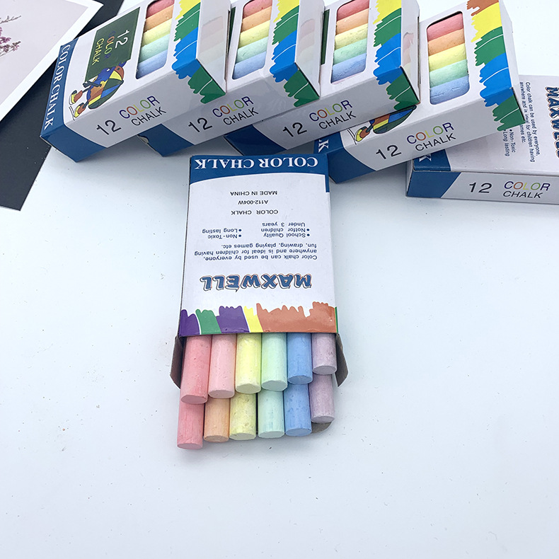 Dust-Free Conte Crayon in Stock Wholesale 12 PCs/Boxed Children&#039;s Drawing Board Chalk Teaching Accessories Teacher Chalk