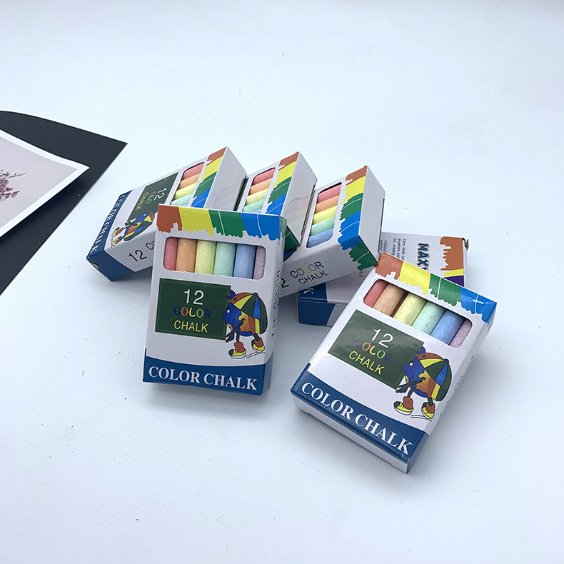 Dust-Free Conte Crayon in Stock Wholesale 12 PCs/Boxed Children&#039;s Drawing Board Chalk Teaching Accessories Teacher Chalk
