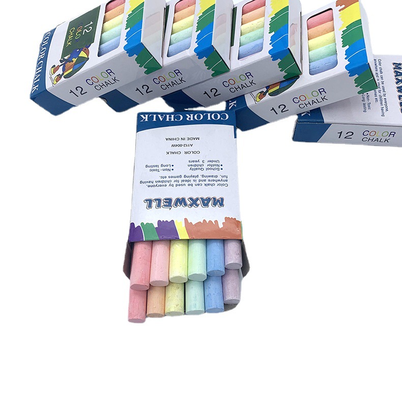 Dust-Free Conte Crayon in Stock Wholesale 12 PCs/Boxed Children&#039;s Drawing Board Chalk Teaching Accessories Teacher Chalk
