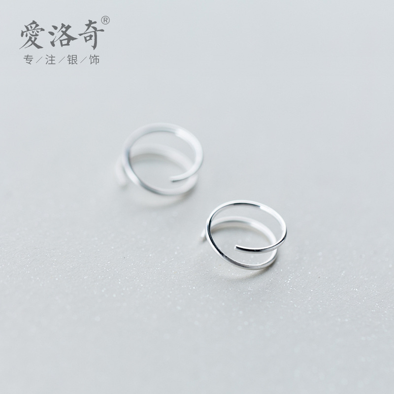 Double Ring Earrings Double Layer Ear Clip Simple Circle Little Earrings Bone Ring Female Personalized Earrings E3812