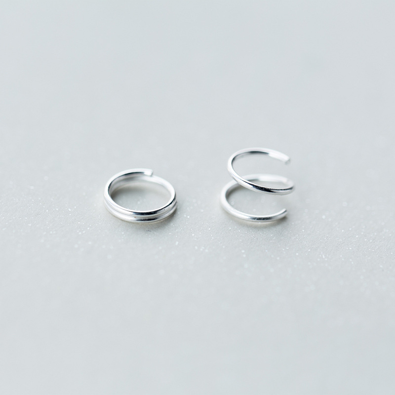 Double Ring Earrings Double Layer Ear Clip Simple Circle Little Earrings Bone Ring Female Personalized Earrings E3812
