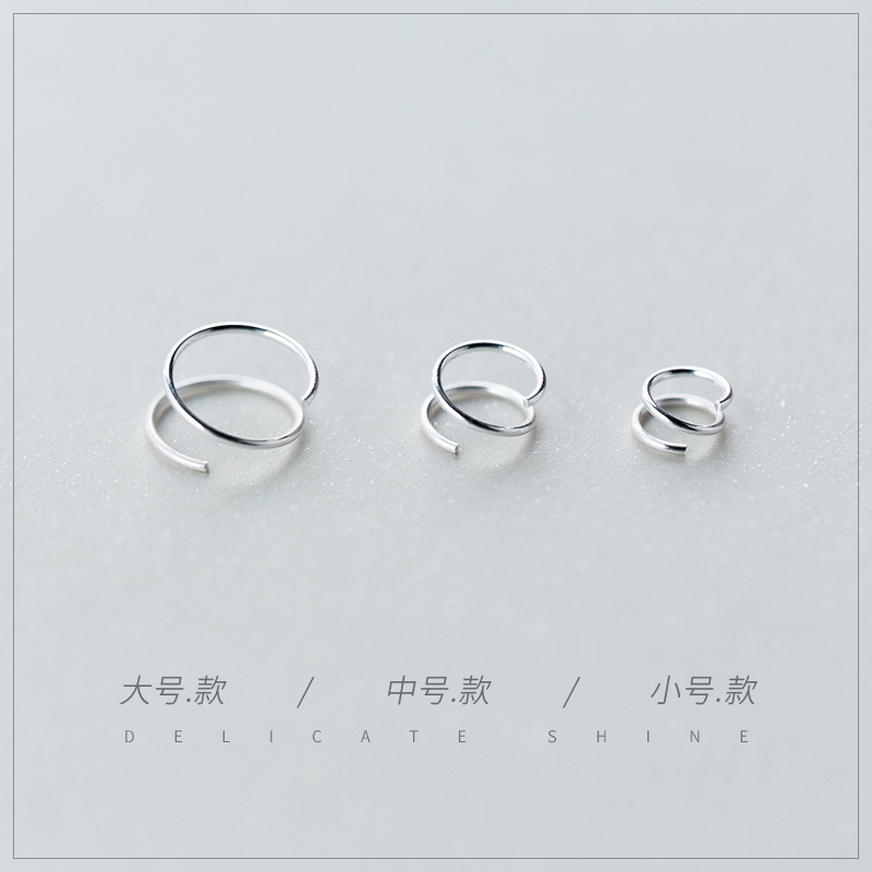 Double Ring Earrings Double Layer Ear Clip Simple Circle Little Earrings Bone Ring Female Personalized Earrings E3812