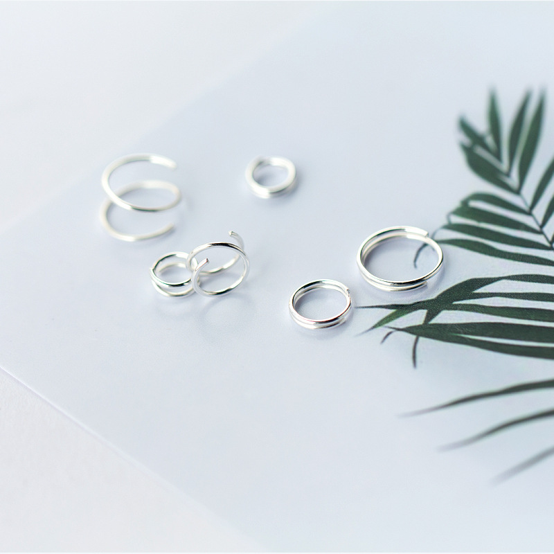 Double Ring Earrings Double Layer Ear Clip Simple Circle Little Earrings Bone Ring Female Personalized Earrings E3812