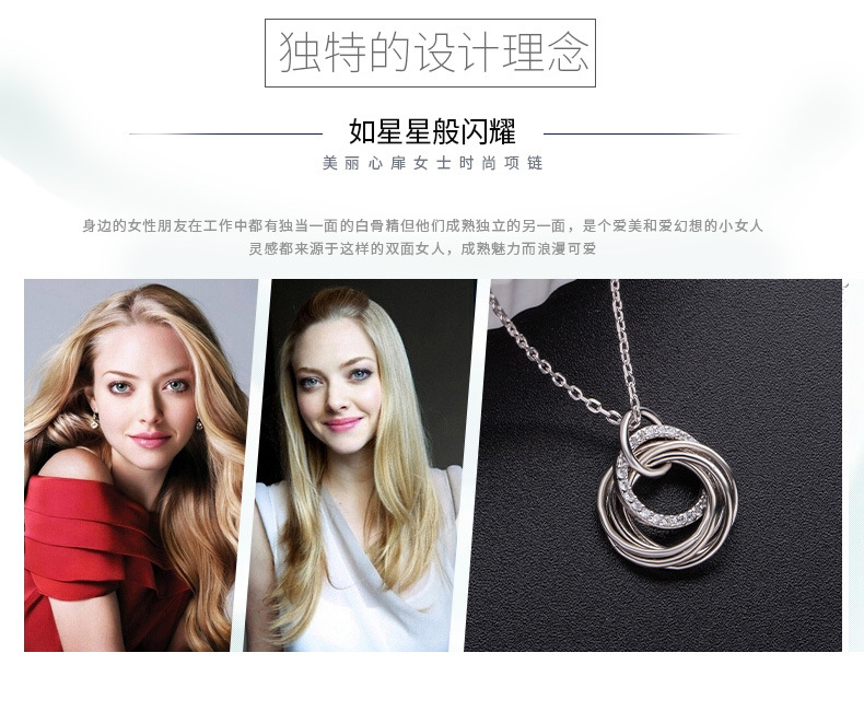 SOURCE Factory Exclusive for Cross-Border S925 Sterling Silver Hand-Made Circle Ring Buckle Pendant Grandmother Mother Daughter Necklace