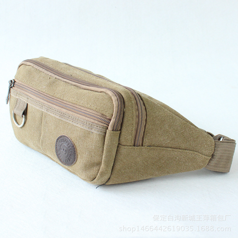  Waist Bag Men&#039;s New Fashion Casual Canvas Waist Bag Sports Crossbody Bag Outdoor Riding Waist and Leg Bag Coin Purse