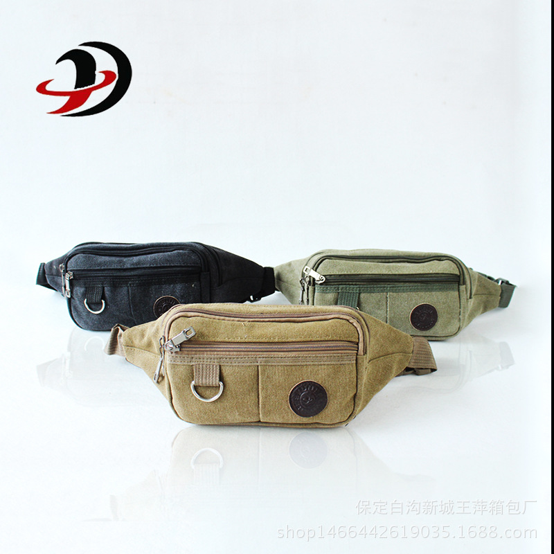  Waist Bag Men&#039;s New Fashion Casual Canvas Waist Bag Sports Crossbody Bag Outdoor Riding Waist and Leg Bag Coin Purse