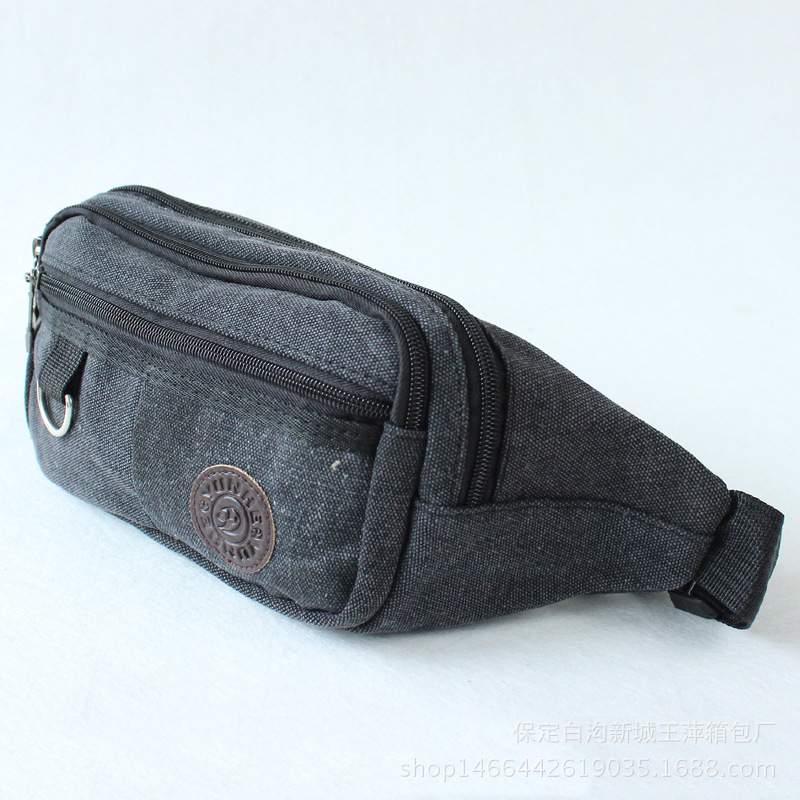  Waist Bag Men&#039;s New Fashion Casual Canvas Waist Bag Sports Crossbody Bag Outdoor Riding Waist and Leg Bag Coin Purse