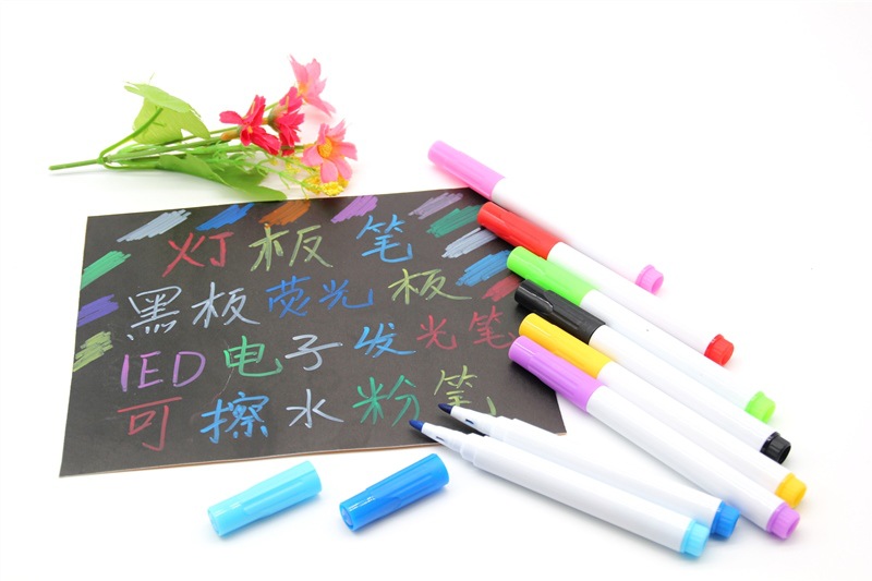 Factory direct selling safety non-toxic erasable chalk electronic fluorescent pen color lamp board pen LED electronic luminous pen Factory direct selling safety non-toxic erasable chalk electronic fluorescent pen color lamp board pen LED electronic luminous pen