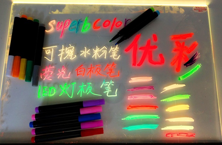 Factory direct selling safety non-toxic erasable chalk electronic fluorescent pen color lamp board pen LED electronic luminous pen Factory direct selling safety non-toxic erasable chalk electronic fluorescent pen color lamp board pen LED electronic luminous pen