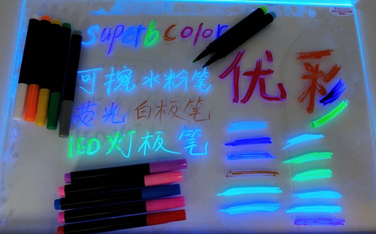 Factory direct selling safety non-toxic erasable chalk electronic fluorescent pen color lamp board pen LED electronic luminous pen Factory direct selling safety non-toxic erasable chalk electronic fluorescent pen color lamp board pen LED electronic luminous pen