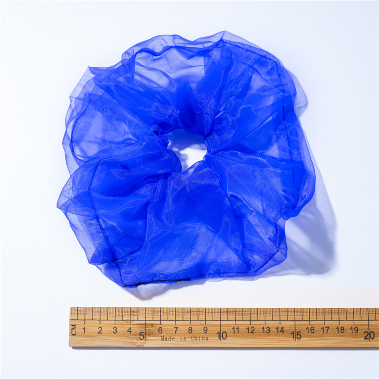 Japanese and Korean Summer New Oversized Circle Thin Mesh Large Intestine Ring Ins Girl Organza Hair Band Accessories