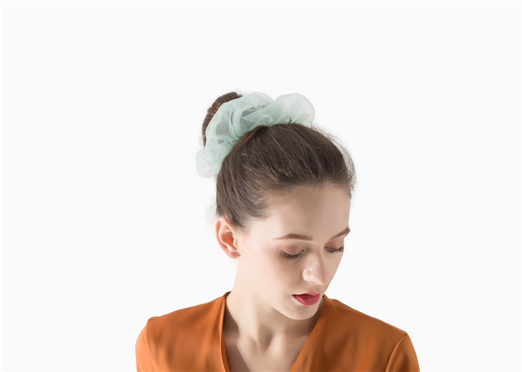 Japanese and Korean Summer New Oversized Circle Thin Mesh Large Intestine Ring Ins Girl Organza Hair Band Accessories