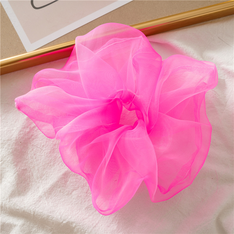 Japanese and Korean Summer New Oversized Circle Thin Mesh Large Intestine Ring Ins Girl Organza Hair Band Accessories