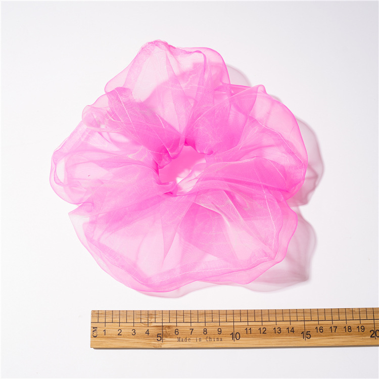 Japanese and Korean Summer New Oversized Circle Thin Mesh Large Intestine Ring Ins Girl Organza Hair Band Accessories