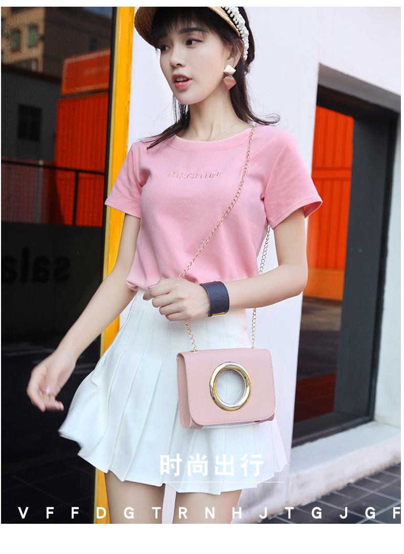 2021 New Women's Bag Korean Style Golden Large Circle Retro Small Square Bag Trendy Women's One Shoulder Crossbody Phone Bag 2021 New Women's Bag Korean Style Golden Large Circle Retro Small Square Bag Trendy Women's One Shoulder Crossbody Phone Bag