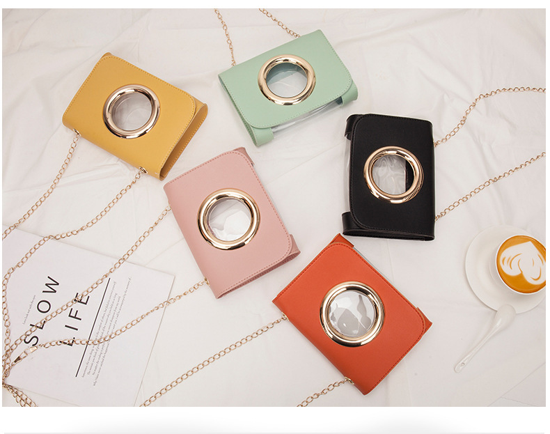 2021 New Women's Bag Korean Style Golden Large Circle Retro Small Square Bag Trendy Women's One Shoulder Crossbody Phone Bag 2021 New Women's Bag Korean Style Golden Large Circle Retro Small Square Bag Trendy Women's One Shoulder Crossbody Phone Bag