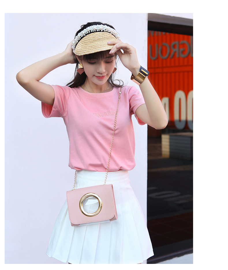 2021 New Women's Bag Korean Style Golden Large Circle Retro Small Square Bag Trendy Women's One Shoulder Crossbody Phone Bag 2021 New Women's Bag Korean Style Golden Large Circle Retro Small Square Bag Trendy Women's One Shoulder Crossbody Phone Bag