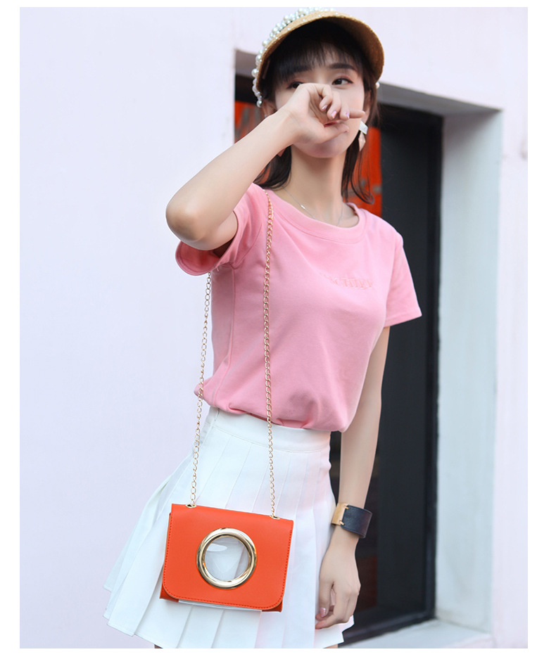 2021 New Women's Bag Korean Style Golden Large Circle Retro Small Square Bag Trendy Women's One Shoulder Crossbody Phone Bag 2021 New Women's Bag Korean Style Golden Large Circle Retro Small Square Bag Trendy Women's One Shoulder Crossbody Phone Bag