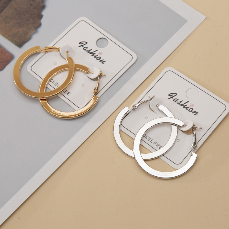 Big Circle Earrings Ear Ring Geometric European and American Style Metal Ring Independent Design Elegance Retro Earrings Cross-Border Big Circle Earrings Ear Ring Geometric European and American Style Metal Ring Independent Design Elegance Retro Earrings Cross-Border