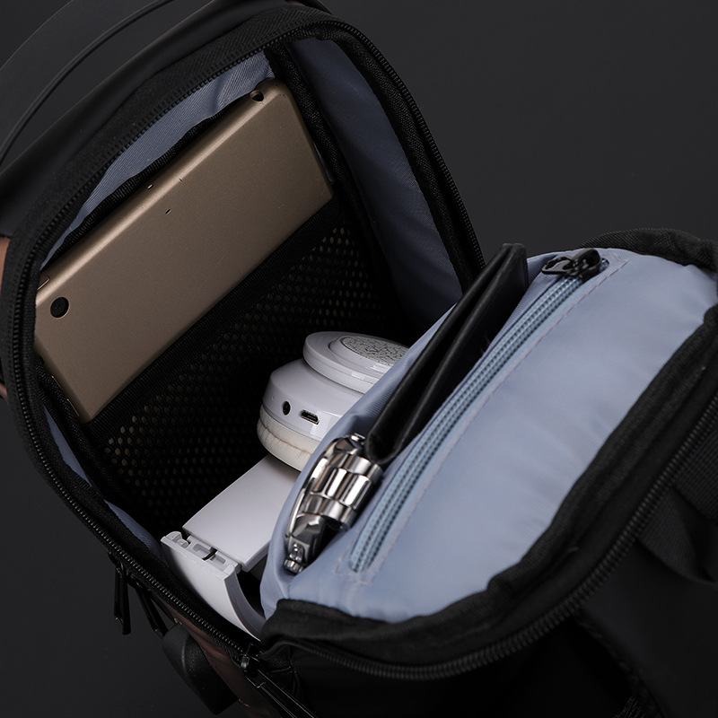 Multifunctional Men&#039;s Chest Bag Password Anti-Theft Backpack Shoulder Bag Sports Waterproof Crossbody Bag Cool Sports Car Motorcycle Bag