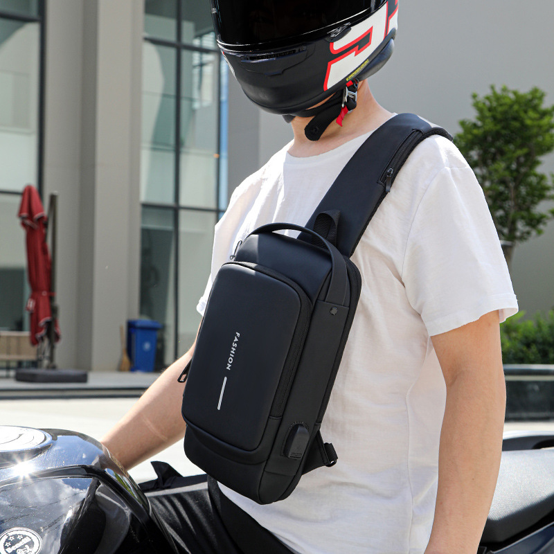 Multifunctional Men&#039;s Chest Bag Password Anti-Theft Backpack Shoulder Bag Sports Waterproof Crossbody Bag Cool Sports Car Motorcycle Bag