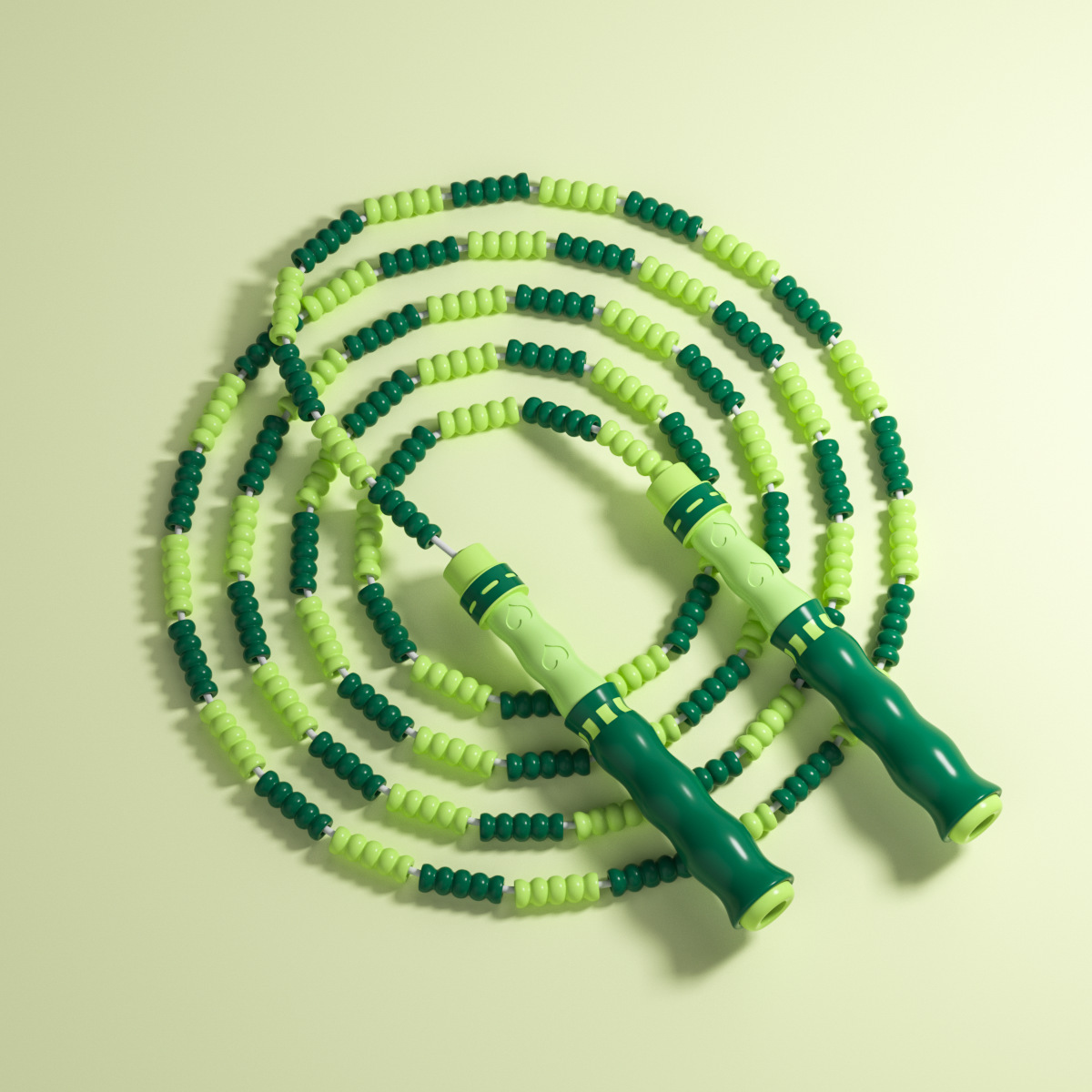 Hezhen Bamboo Section Skipping Rope Children&#039;s Bead Section Skipping Rope Adjustable Colorful Soft Bead Non-Knotted Anti-Winding Skipping Rope