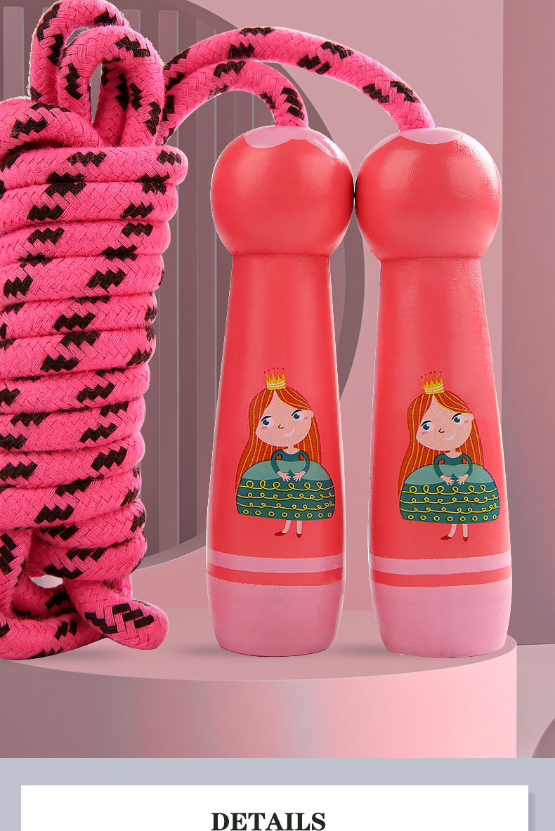 Children's Wooden Handle Primary School Kindergarten Sports Beginner Boys and Girls Skipping Rope Plastic Handle Cotton Rope Toys Children's Wooden Handle Primary School Kindergarten Sports Beginner Boys and Girls Skipping Rope Plastic Handle Cotton Rope Toys
