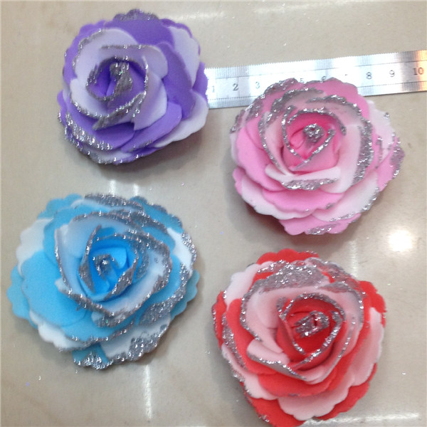 PE double color powder rose wedding bride holding flower, wrist flower accessories