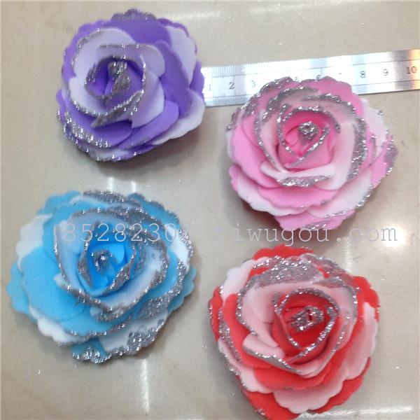 PE double color powder rose wedding bride holding flower, wrist flower accessories