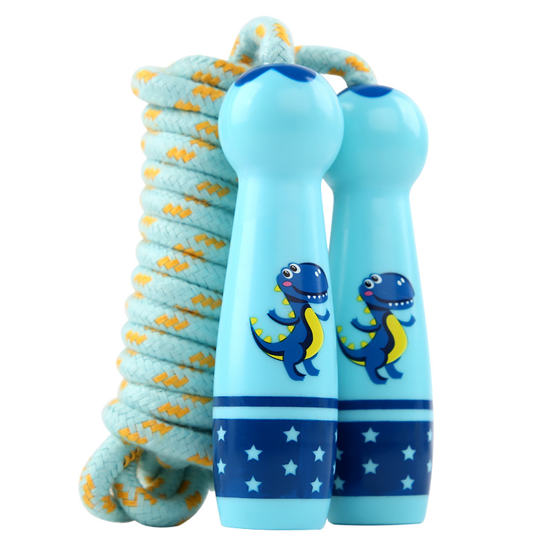 Rope Skipping Toys Children&#039;s Wooden Primary School Sports Kindergarten Beginner Boys and Girls Rope Skipping Wooden Handle Cotton String