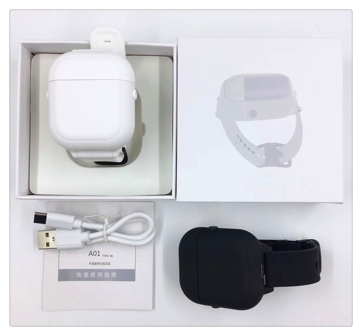Cross - border hot style A01 TWS wrist wireless bluetooth headset portable fashionable sports running HIFI