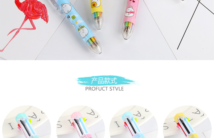 Factory direct cartoon creative circle 8 color ballpoint pen cartoon animal touch ballpoint pen hot office book Factory direct cartoon creative circle 8 color ballpoint pen cartoon animal touch ballpoint pen hot office book