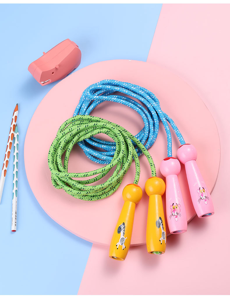 New Children Cartoon Wooden Animals Skipping Rope Kindergarten Elementary School Student Sports Skipping Rope Fitness Skipping Rope Factory Direct Sales New Children Cartoon Wooden Animals Skipping Rope Kindergarten Elementary School Student Sports Skipping Rope Fitness Skipping Rope Factory Direct Sales