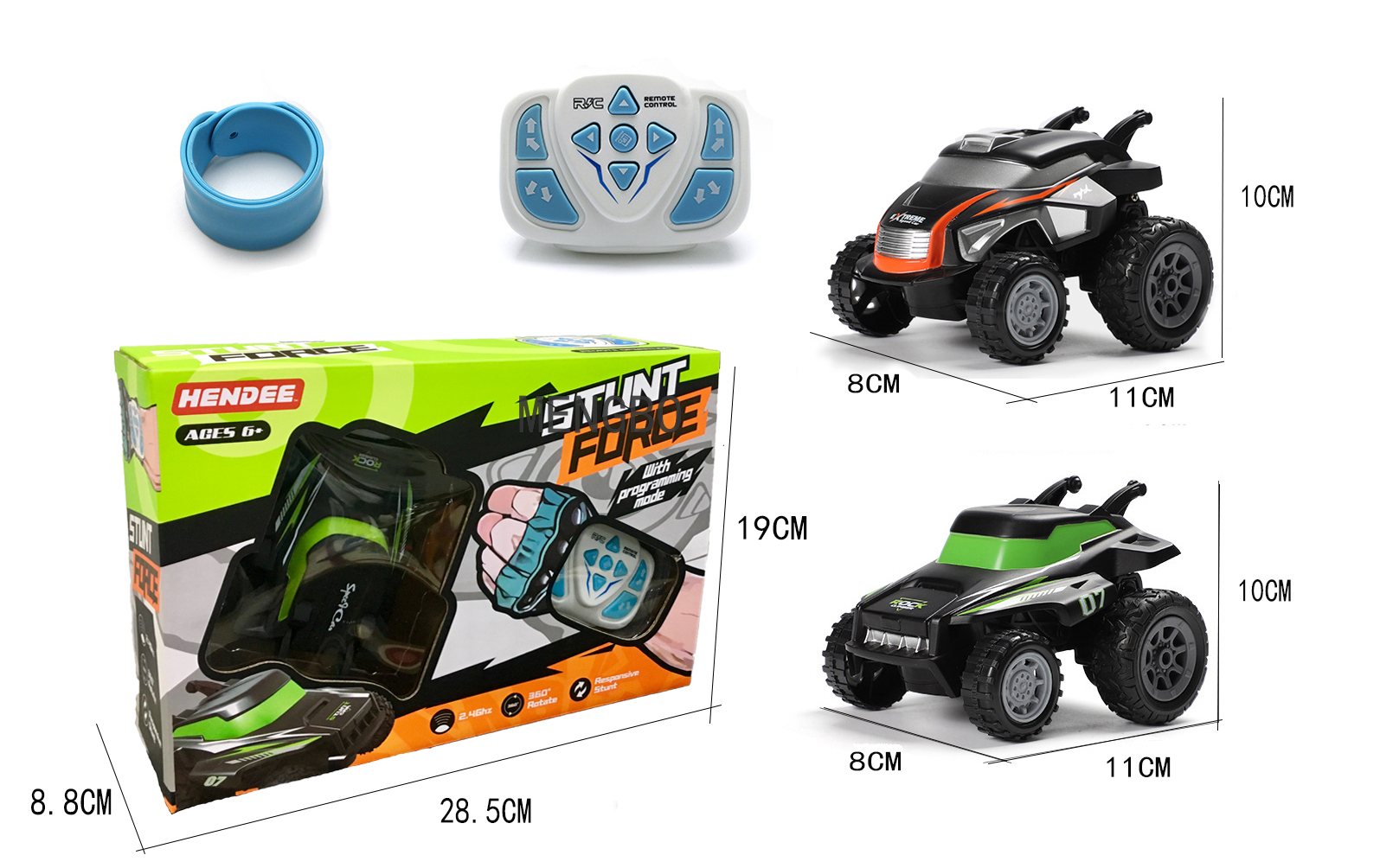 Cross-Border Hot Sale RC Remote Control Stunt Car 2.4G Rechargeable Tilting Programming Car Light Stand-Able Cool Toy Car