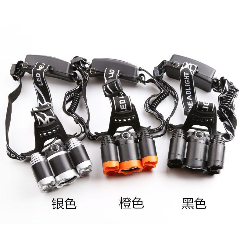 Cross-Border Amazon T6 Outdoor Lighting Major Headlamp Probe Hunting Light 5 Planes Night Night Fish Luring Lamp