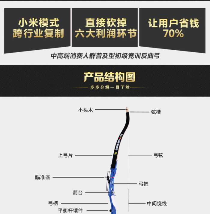 Three Lida Tang recurve bow road hunting bow piece recurve bow handle traditional outdoor sports and leisure fitness Three Lida Tang recurve bow road hunting bow piece recurve bow handle traditional outdoor sports and leisure fitness