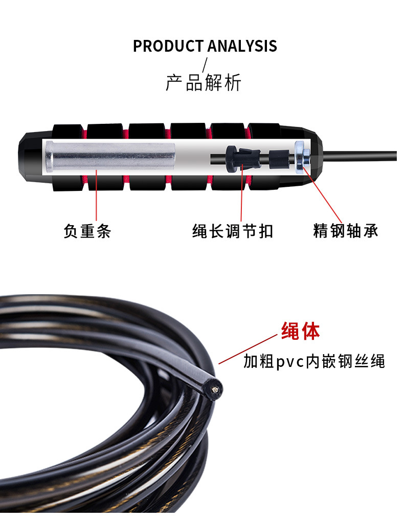Amazon Hot Rope Skipping with Bearings Fitness Physical Exercise Student Senior High School Entrance Examination Wire Rope Bearing Jump Rope Sporting Goods Amazon Hot Rope Skipping with Bearings Fitness Physical Exercise Student Senior High School Entrance Examination Wire Rope Bearing Jump Rope Sporting Goods