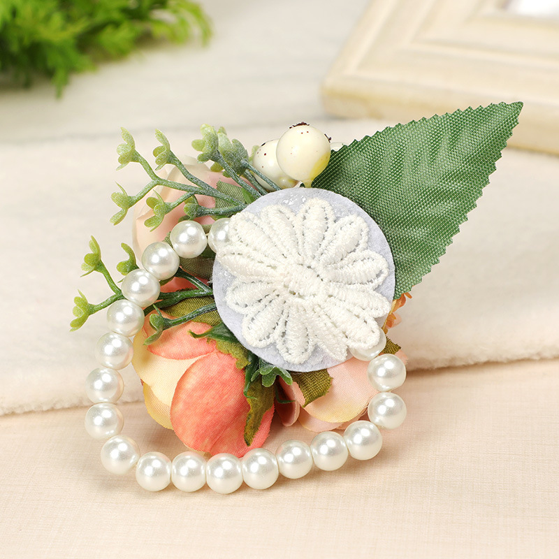 Wrist Flower Bridesmaid Sisters Group Artificial Flower Bracelet Wedding Ceremony and Wedding Celebration Supplies Whole