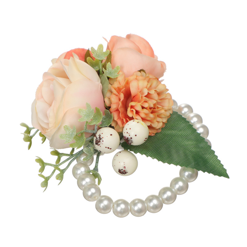 Wrist Flower Bridesmaid Sisters Group Artificial Flower Bracelet Wedding Ceremony and Wedding Celebration Supplies Whole