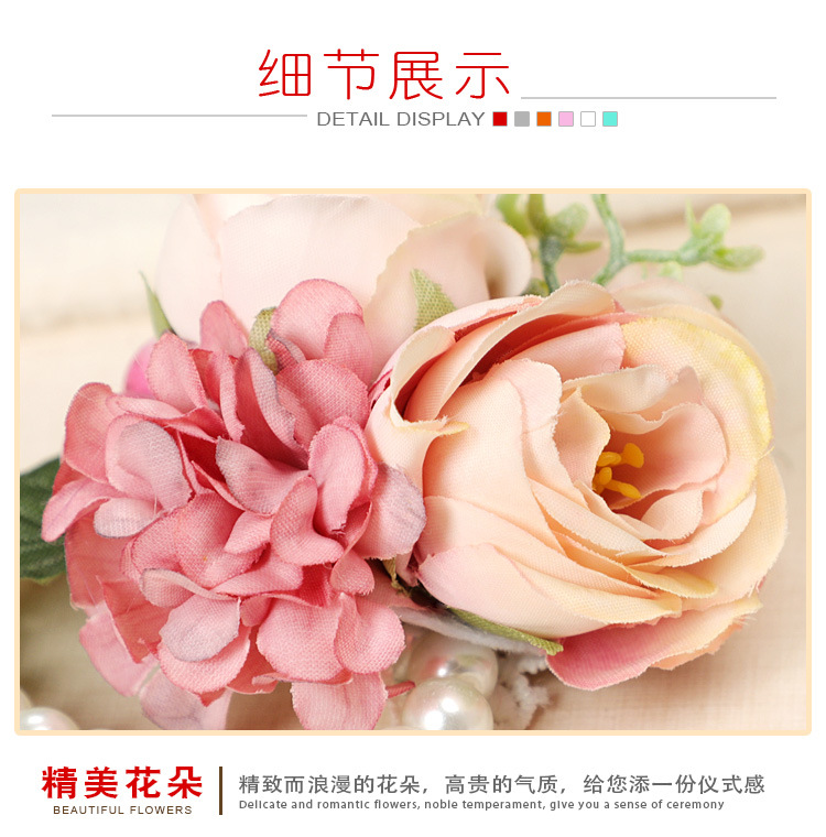 Wrist Flower Bridesmaid Sisters Group Artificial Flower Bracelet Wedding Ceremony and Wedding Celebration Supplies Whole