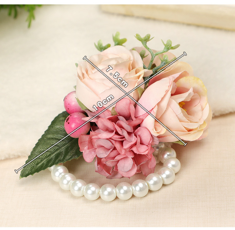 Wrist Flower Bridesmaid Sisters Group Artificial Flower Bracelet Wedding Ceremony and Wedding Celebration Supplies Whole