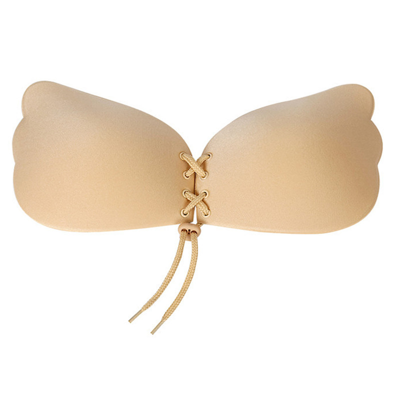 New Wing Lala Goddesst Invisible Bra with Shoulder Strap Traceless Ventilation Breast Patch Nude Bra Push up Wedding Underwear