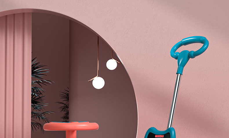 Baby Swing Car Universal Silent Wheel Cyan Cool Music Bobby Car Adults Can Do Anti-Flip Luge