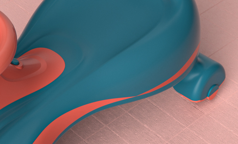 Baby Swing Car Universal Silent Wheel Cyan Cool Music Bobby Car Adults Can Do Anti-Flip Luge