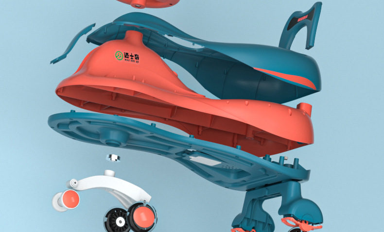 Baby Swing Car Universal Silent Wheel Cyan Cool Music Bobby Car Adults Can Do Anti-Flip Luge