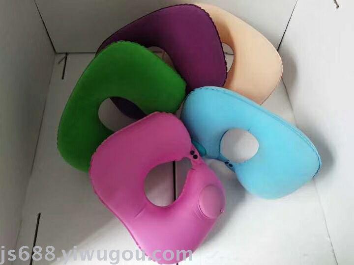 Push down u-shaped inflatable pillow blow up pillow